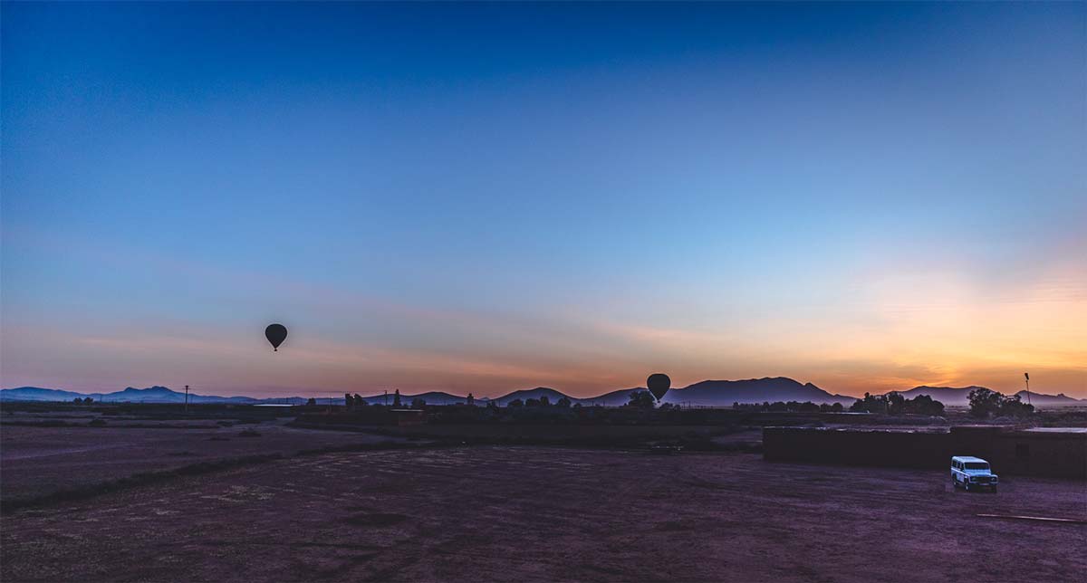 Start in the early morning with your hot air balloon tour from Marrakech