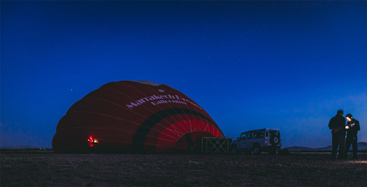 Getting a hot air ballon ready