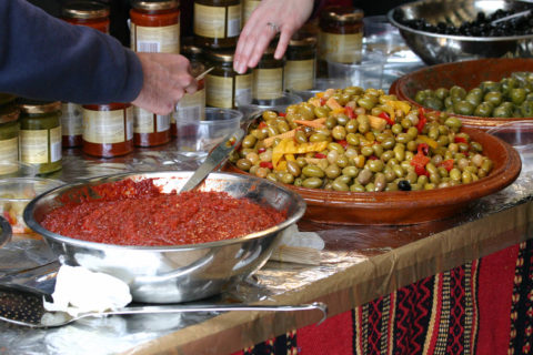 Harissa in a souk in Morocco