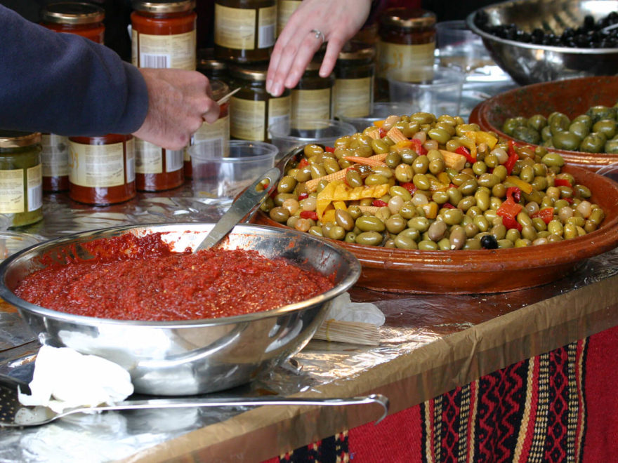 Harissa in a souk in Morocco